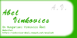 abel vinkovics business card